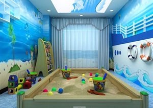 幼儿园详细教室设计3d模型及效果图