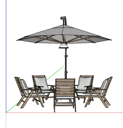 某园林景观伞桌椅组合设计su模型