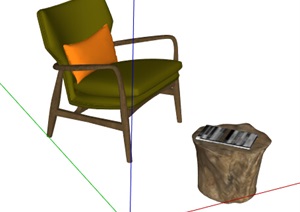 椅子坐凳组合设计SU(草图大师)模型