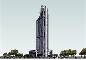 厦门航空港大厦酒店建筑设计SU(草图大师)模型