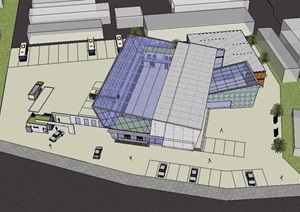 汽车站详细完整建筑设计SU(草图大师)模型