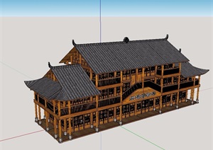 木中式织锦博物馆设计SU(草图大师)模型