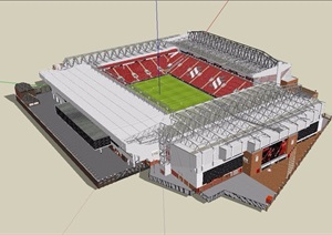 现代风格详细完整的体育馆建筑设计SU(草图大师)模型
