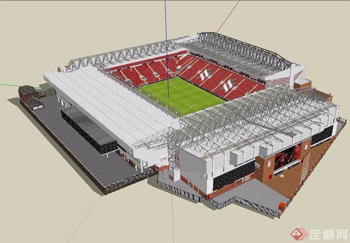 现代风格详细完整的体育馆建筑设计su模型
