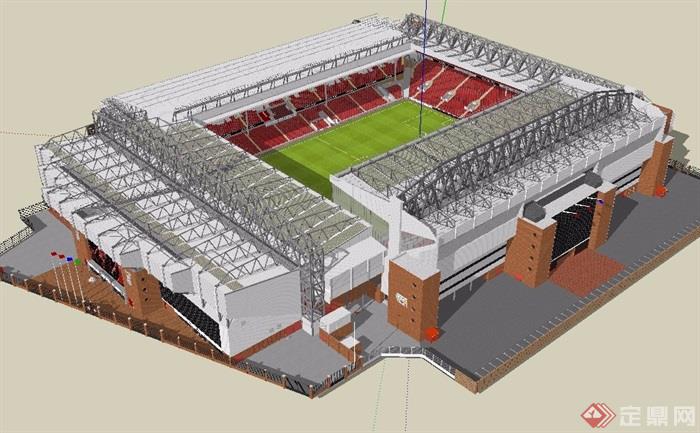 现代风格详细完整的体育馆建筑设计su模型