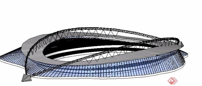 现代科技感体育馆建筑设计su模型
