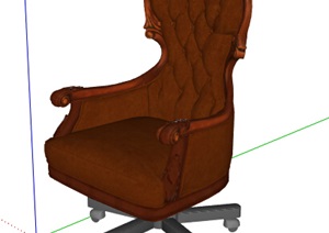 精美欧式转椅沙发椅设计SU(草图大师)模型