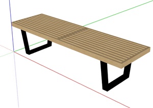 简约户外坐凳设计SU(草图大师)模型