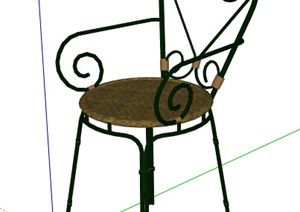 北欧风铁艺座椅素材SU(草图大师)模型
