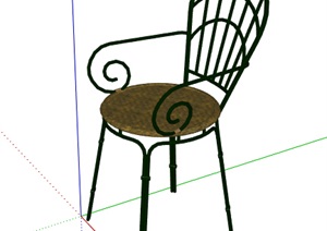 北欧风铁艺座椅设计SU(草图大师)模型