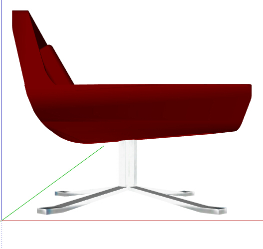 某简约风红色座椅设计su模型