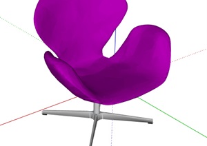 简约紫色座椅素材设计SU(草图大师)模型