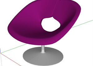 简约紫色座椅设计SU(草图大师)模型