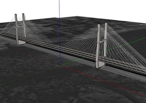 现代桥梁素材设计SU(草图大师)模型