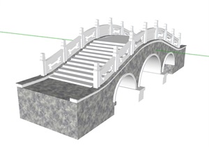 某精品中式风格景观拱桥设计SU(草图大师)模型