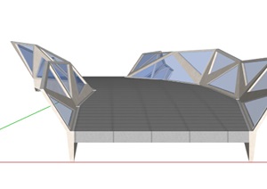 现代简约折线景观桥设计SU(草图大师)模型