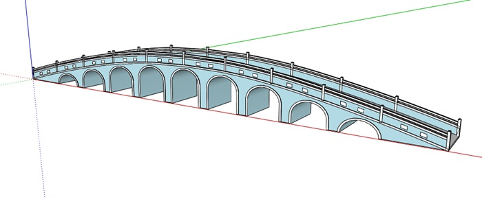 新中式长拱桥设计su模型