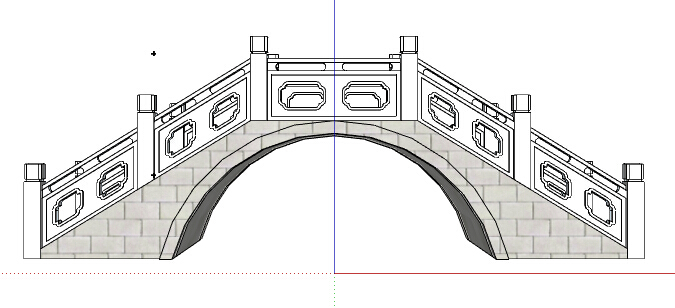 某中式石桥景观桥设计su模型