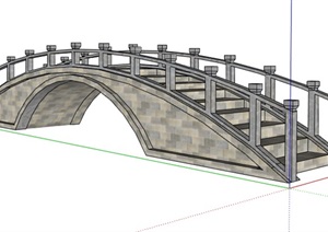 某中式景观拱桥设计SU(草图大师)模型