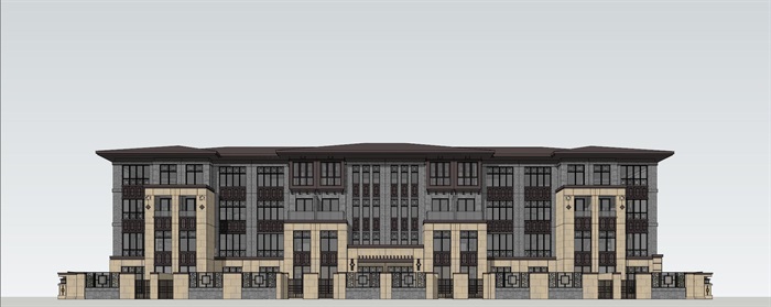 上海中信泰富别墅建筑su模型及cad方案