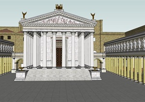 欧式古典教堂SU(草图大师)模型设计