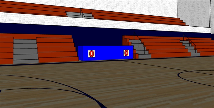 篮球馆室内设计su模型(2)