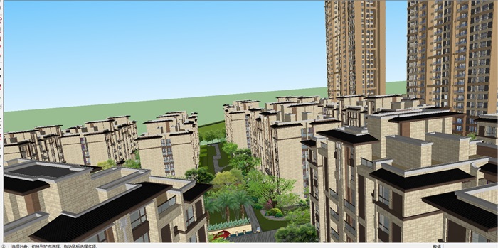 现代风格住宅区建筑与景观方案SU模型