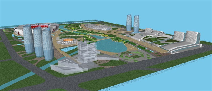 某城市奥体中心建筑规划方案ＳＵ模型