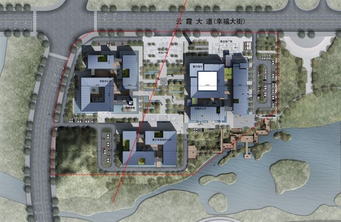 一个新中式规划展览馆建筑方案SU模型(4)