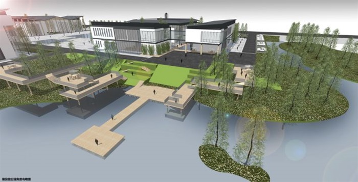 一个新中式规划展览馆建筑方案SU模型(8)