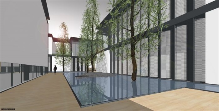 一个新中式规划展览馆建筑方案SU模型(10)