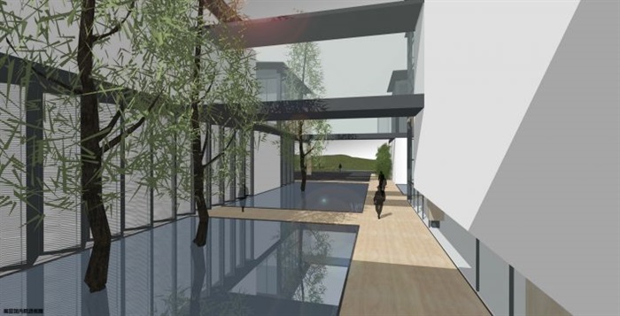 一个新中式规划展览馆建筑方案SU模型(12)
