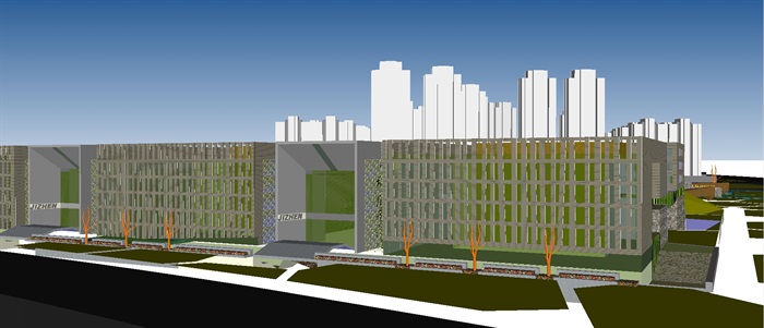 现代科技研发中心建筑设计SU模型