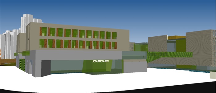现代科技研发中心建筑设计SU模型