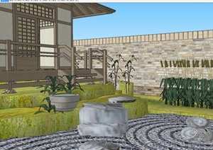 日式花园庭院方案SU(草图大师)模型
