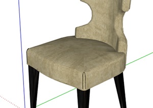 现代布艺座椅设计SU(草图大师)模型