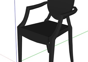 美式木椅设计SU(草图大师)模型