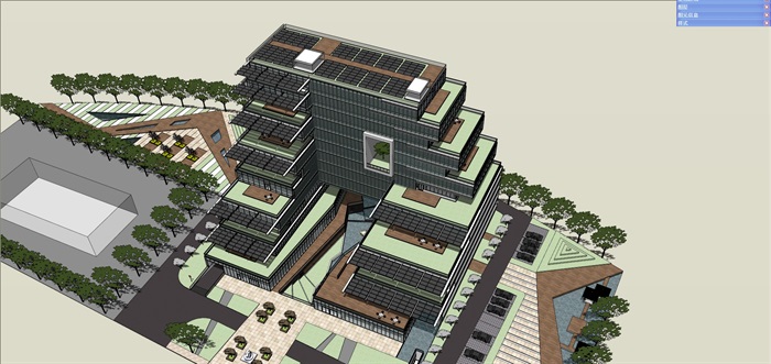 退台式新型绿色节能生态办公行政综合楼(1)