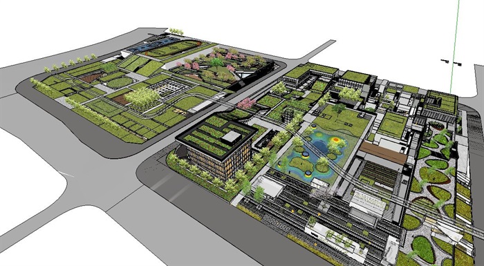 大型屋顶绿化生态园林式创业产业办公园区(1)