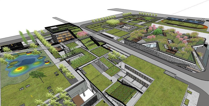 大型屋顶绿化生态园林式创业产业办公园区(3)