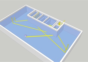 锦鲤鱼池净化系统的 模型图
