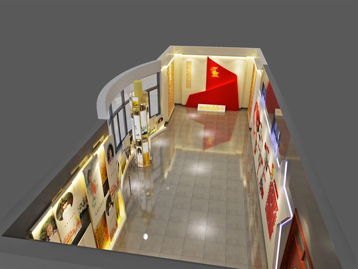 少先队共青团发展史展厅3D模型及精品效果图(7)
