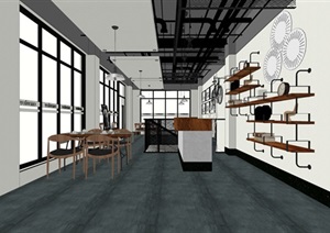 咖啡馆详细室内SU(草图大师)模型
