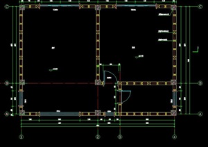 单层木屋建筑CAD施工图