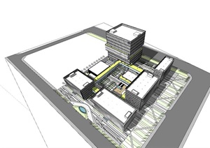 某产业园办公SU(草图大师)精细模型