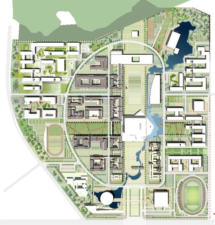 现代大学校园校区规划景观设计(4)