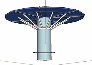 现代圆形平顶凉亭素材SU(草图大师)模型