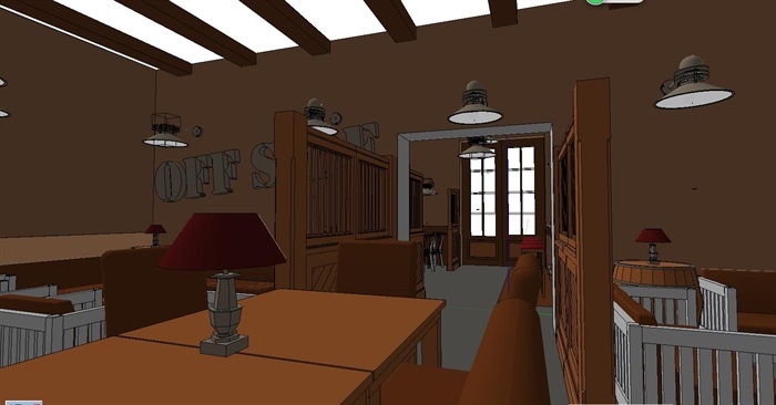木材暖色调特色风情咖啡吧室内设计(3)