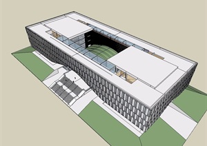 图书馆最终形建筑SU(草图大师)模型