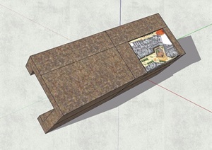 现代园林标识牌素材设计SU(草图大师)模型